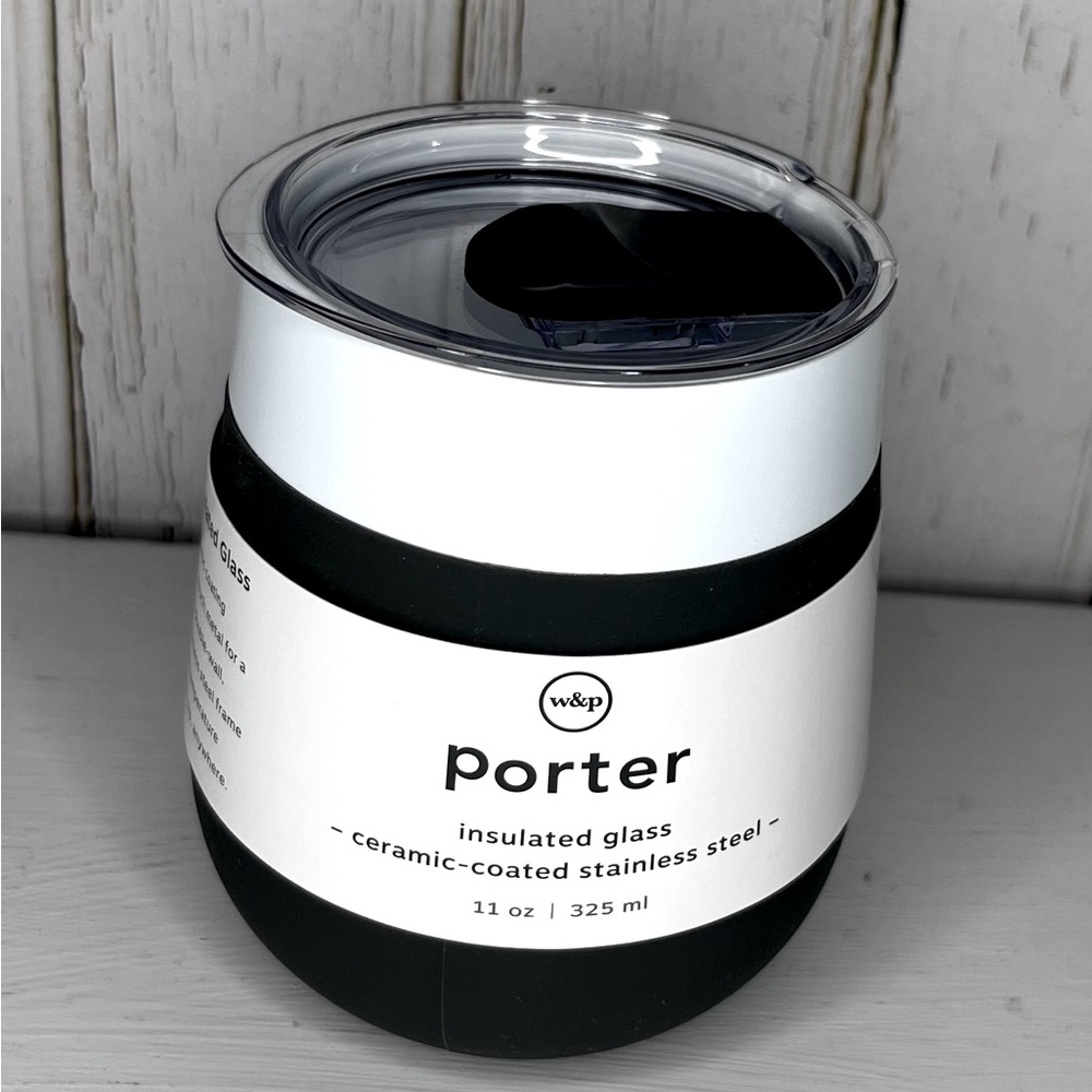 W&P Porter Insulated Ceramic Wine/Coffee Tumbler 11oz Charcoal